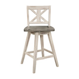 Amsonia Gray/White 7-Piece Counter Height Set with X-Back Swivel Chairs from Homelegance - Luna Furniture