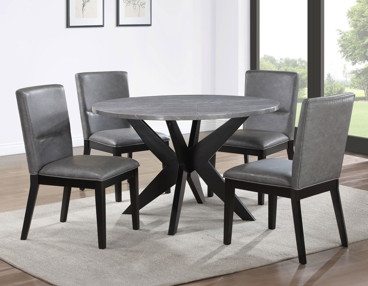 Amy Black/Gray Round Dining Room Set from Steve Silver - Luna Furniture