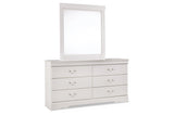 Anarasia White Dresser and Mirror from Ashley Furniture - Luna Furniture