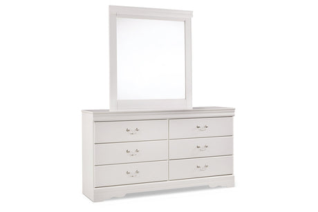Anarasia White Dresser and Mirror from Ashley - Luna Furniture