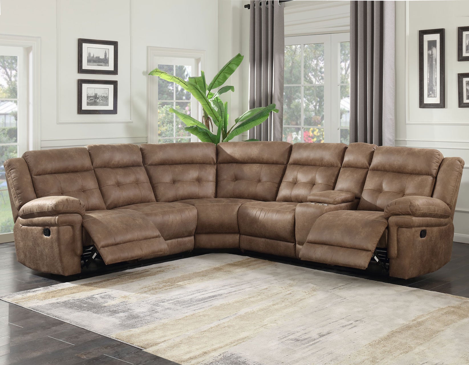 Anastasia Cocoa 3-Piece Reclining Sectional – Luna Furniture Anastasia Cocoa 3-Piece Reclining Sectional – Luna Furniture