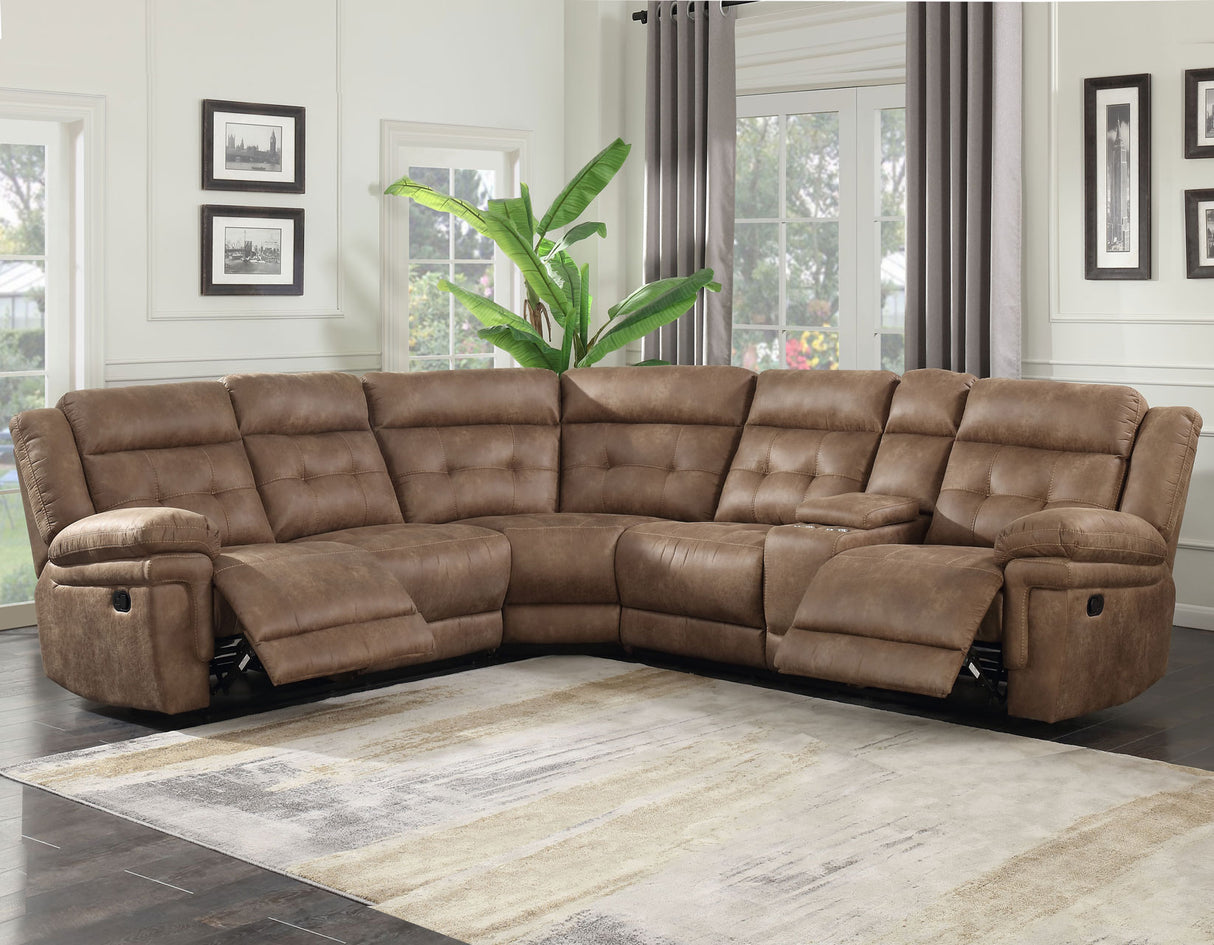 Anastasia Cocoa 3-Piece Reclining Sectional from Steve Silver - Luna Furniture