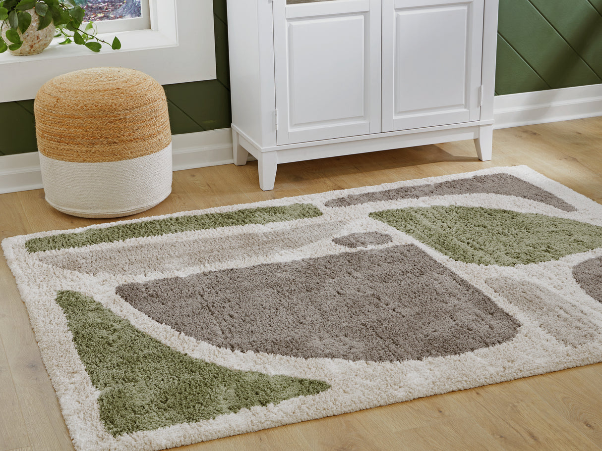 Anburgh Green/Gray/Ivory Large Rug from Ashley - Luna Furniture