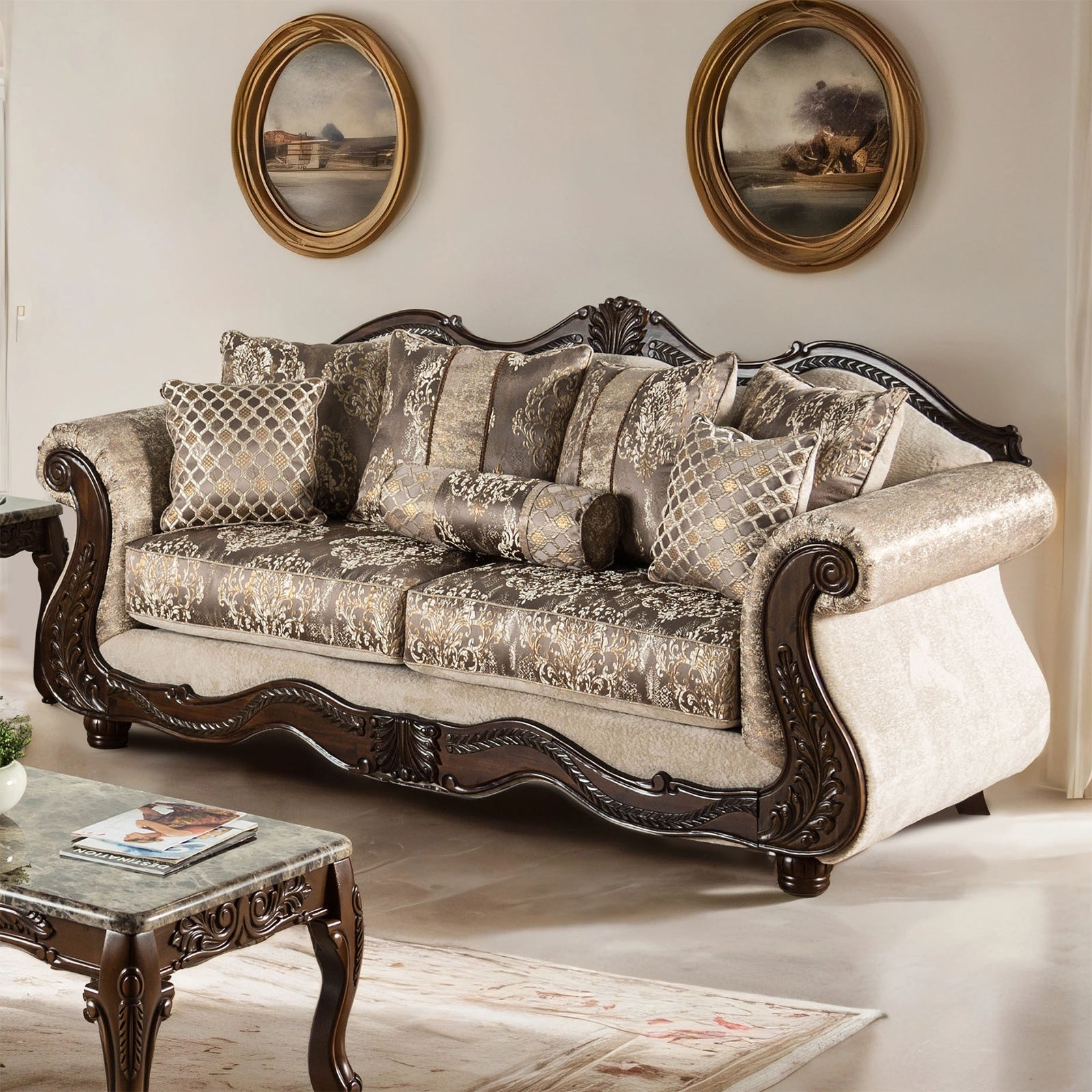 美品*LIVIANA CONTI イタリア■ジレ風ロングストールファー■ブラウン Andalusia Light Brown/Dark Cherry Sofa – Luna Furniture