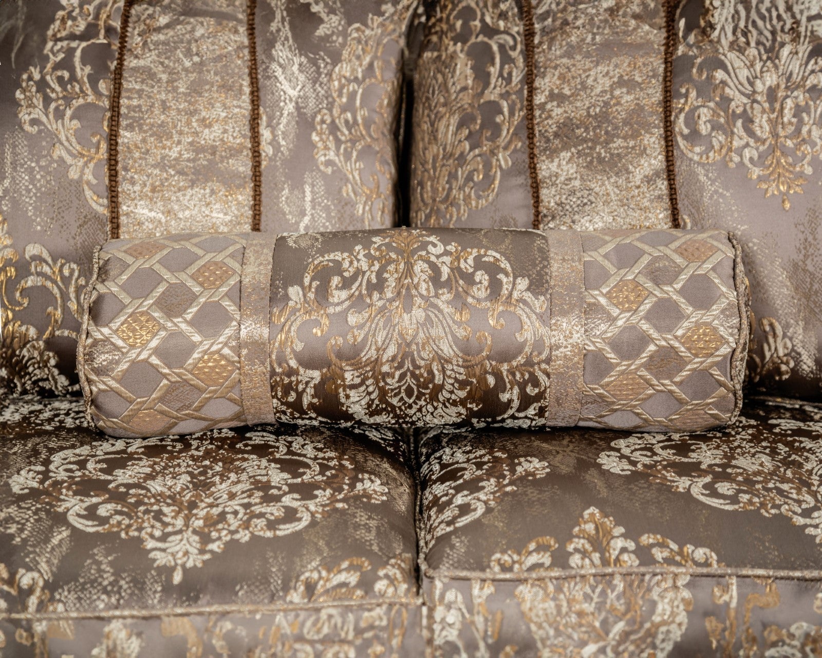 Andalusia Light Brown/Dark Cherry Sofa – Luna Furniture