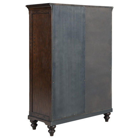 Andover Dark Oak 6-Drawer Tempered Glass Door Chest from Coaster - Luna Furniture