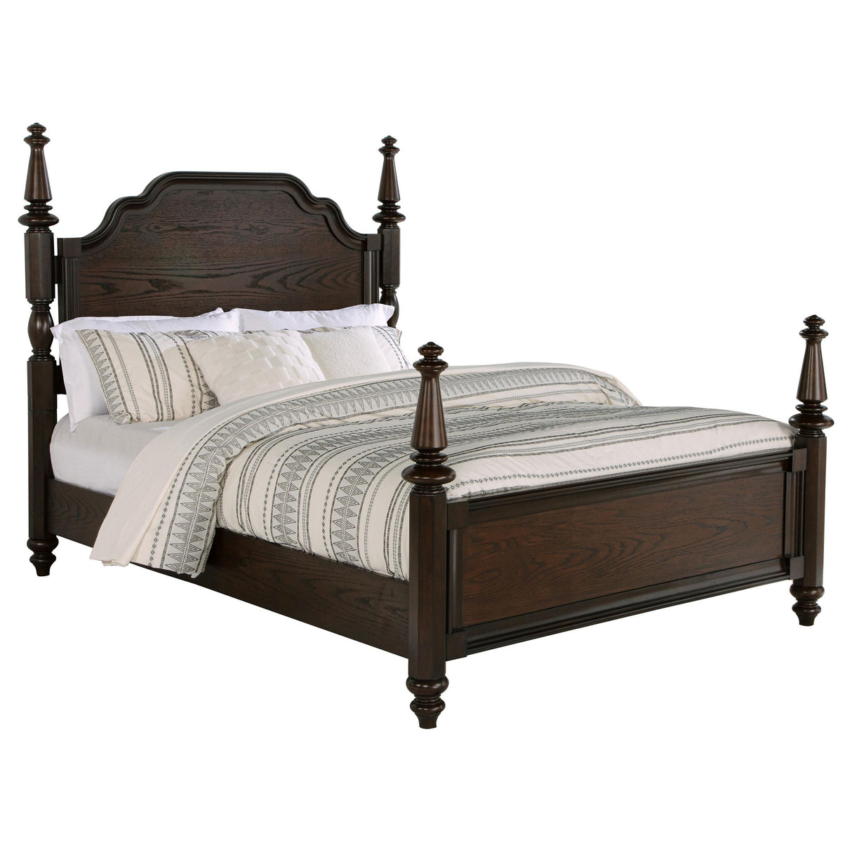 Andover Dark Oak Four Poster California King Bed from Coaster - Luna Furniture