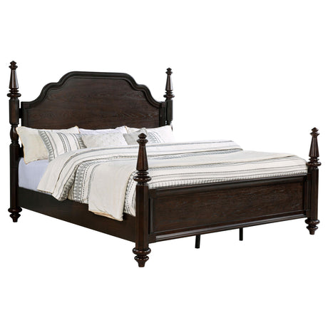 Andover Dark Oak Four Poster Eastern King Bed from Coaster - Luna Furniture
