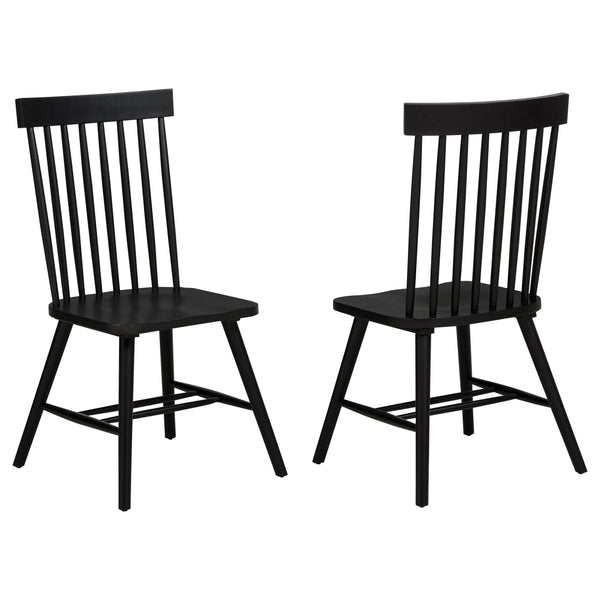 Andrews Black Windsor Spindle Back Dining Side Chair, Set of 2