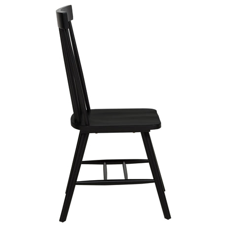 Andrews Black Windsor Spindle Back Dining Side Chair, Set of 2 from Coaster - Luna Furniture