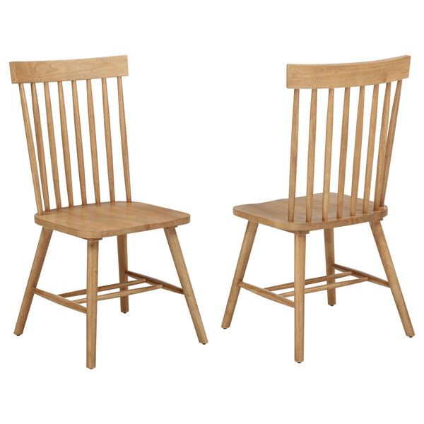 Andrews Light Ash Windsor Spindle Back Dining Side Chair, Set of 2
