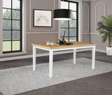 Andrews Light Ash and White 66-inch Rectangular Dining Table from Coaster - Luna Furniture
