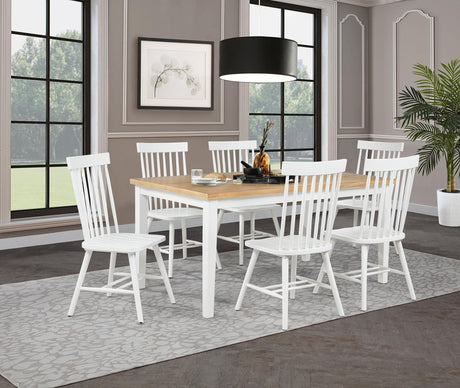 Andrews Light Ash and White 7-Piece Rectangular Dining Set from Coaster - Luna Furniture