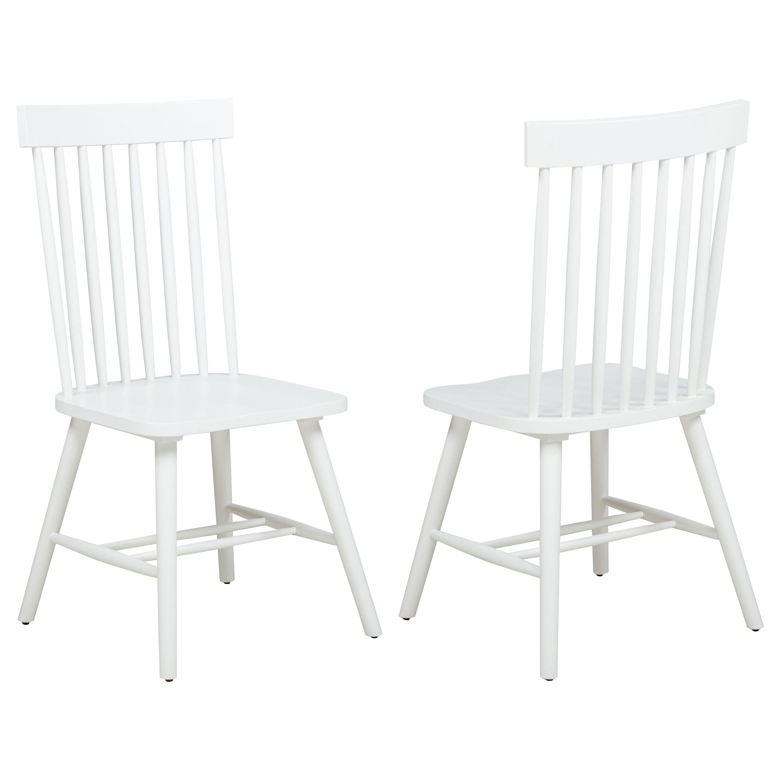 Coaster Andrews White Windsor Spindle Back Dining Side Chair, Set