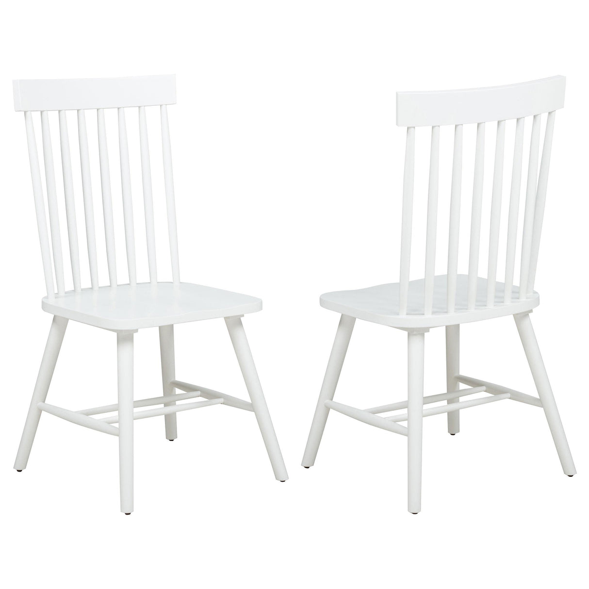 Andrews White Windsor Spindle Back Dining Side Chair, Set of 2 from Coaster - Luna Furniture