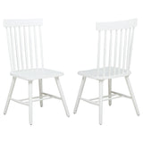 Andrews White Windsor Spindle Back Dining Side Chair, Set of 2 from Coaster - Luna Furniture