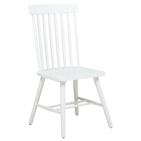 Andrews White Windsor Spindle Back Dining Side Chair, Set of 2 from Coaster - Luna Furniture
