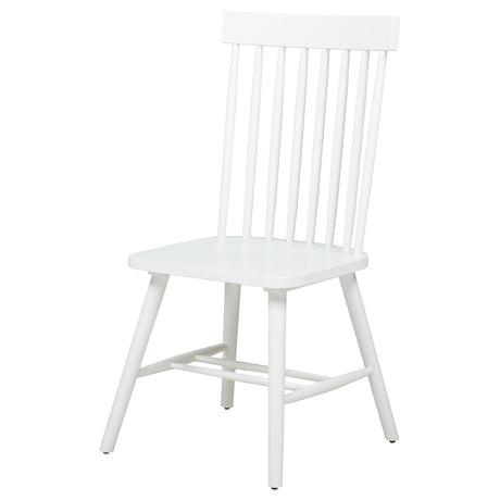 Andrews White Windsor Spindle Back Dining Side Chair, Set of 2 from Coaster - Luna Furniture