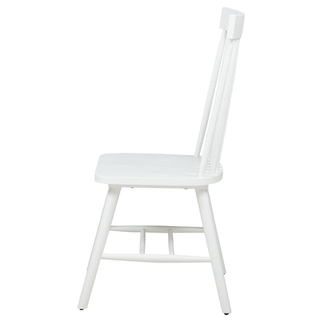 Andrews White Windsor Spindle Back Dining Side Chair, Set of 2 from Coaster - Luna Furniture