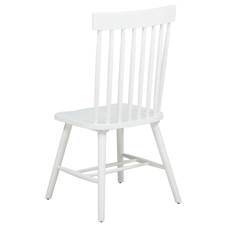Andrews White Windsor Spindle Back Dining Side Chair, Set of 2 from Coaster - Luna Furniture