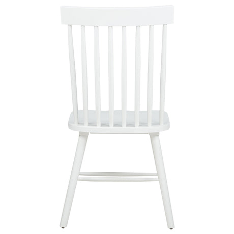 Andrews White Windsor Spindle Back Dining Side Chair, Set of 2 from Coaster - Luna Furniture