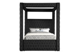 Annabelle Black Velvet King Canopy Bed from Crown Mark - Luna Furniture