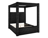 Annabelle Black Velvet King Canopy Bed from Crown Mark - Luna Furniture