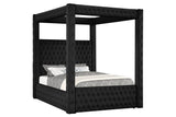 Annabelle Black Velvet Queen Canopy Bed from Crown Mark - Luna Furniture