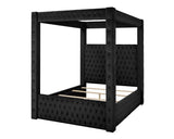 Annabelle Black Velvet Queen Canopy Bed from Crown Mark - Luna Furniture