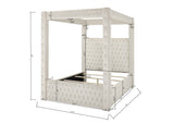 Annabelle Gray Velvet Queen Canopy Bed from Crown Mark - Luna Furniture