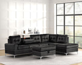 Anserra Black Reversible Sectional with Ottoman from Happy Homes - Luna Furniture