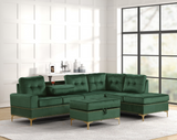 Anserra Green Reversible Sectional with Ottoman from Happy Homes - Luna Furniture