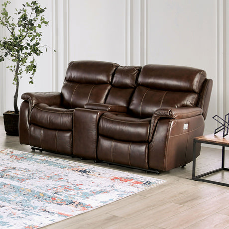 Antenor Brown Power Loveseat from Furniture of America - Luna Furniture