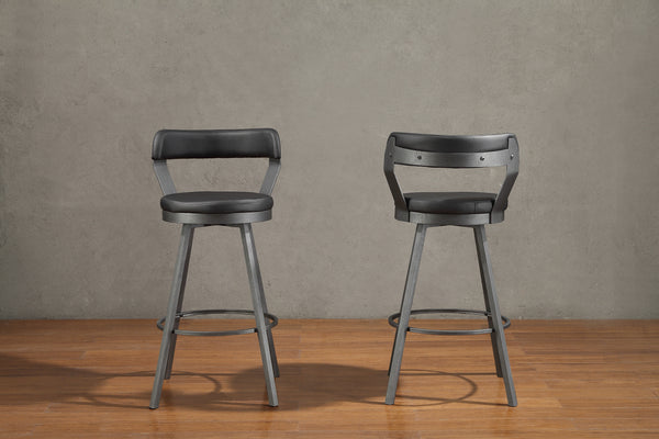 Appert Black/Dark Gray Swivel Pub Height Chair, Set of 2