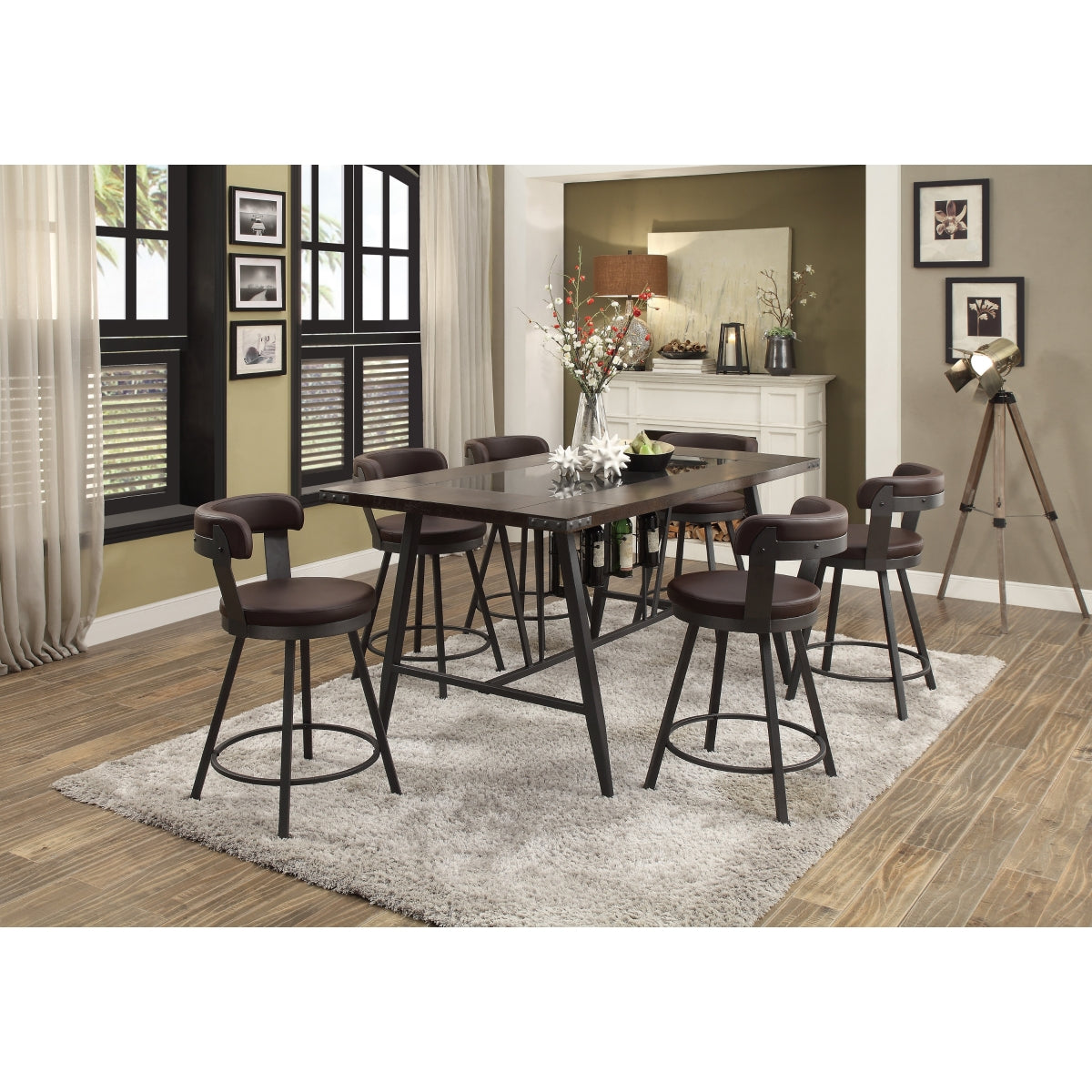 Appert Brown/Dark Gray Counter Height Set from Homelegance - Luna Furniture