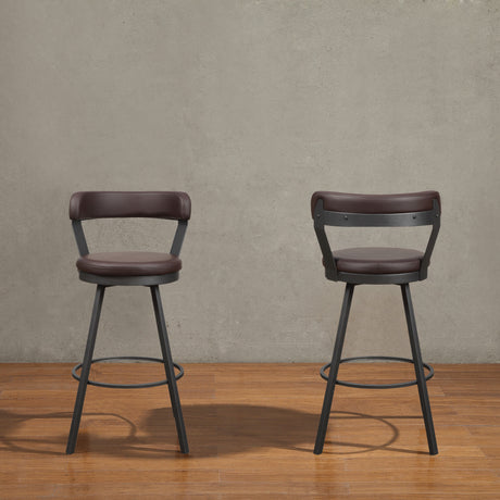 Appert Brown/Dark Gray Swivel Pub Height Chair, Set of 2 from Homelegance - Luna Furniture