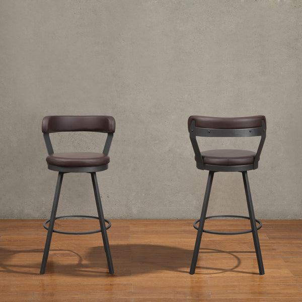 Appert Brown/Dark Gray Swivel Pub Height Chair, Set of 2
