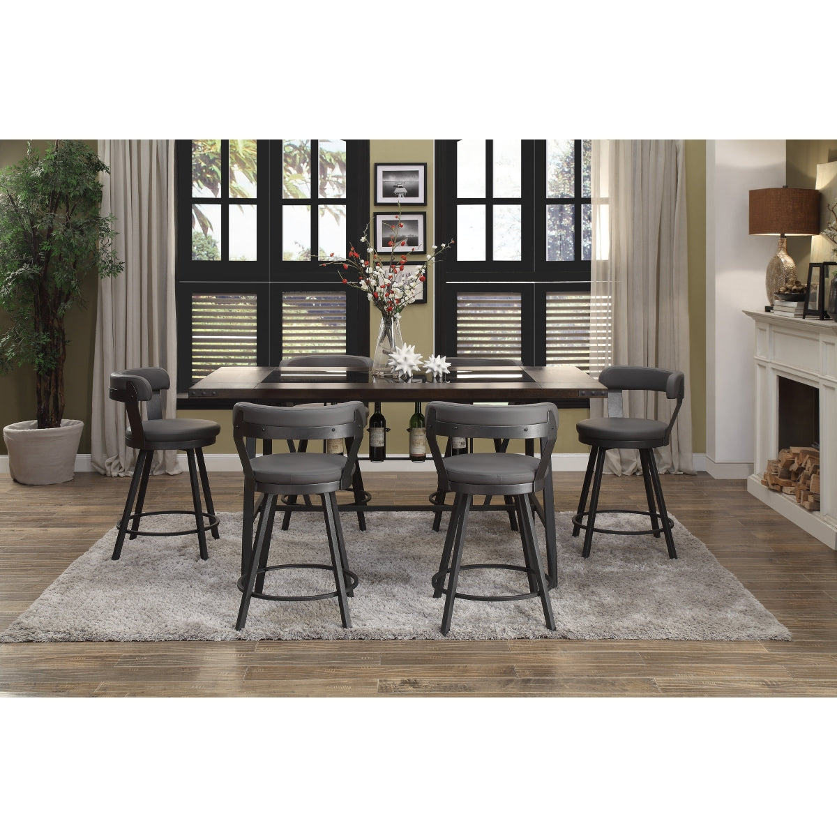 Appert Gray/Dark Gray Counter Height Set from Homelegance - Luna Furniture