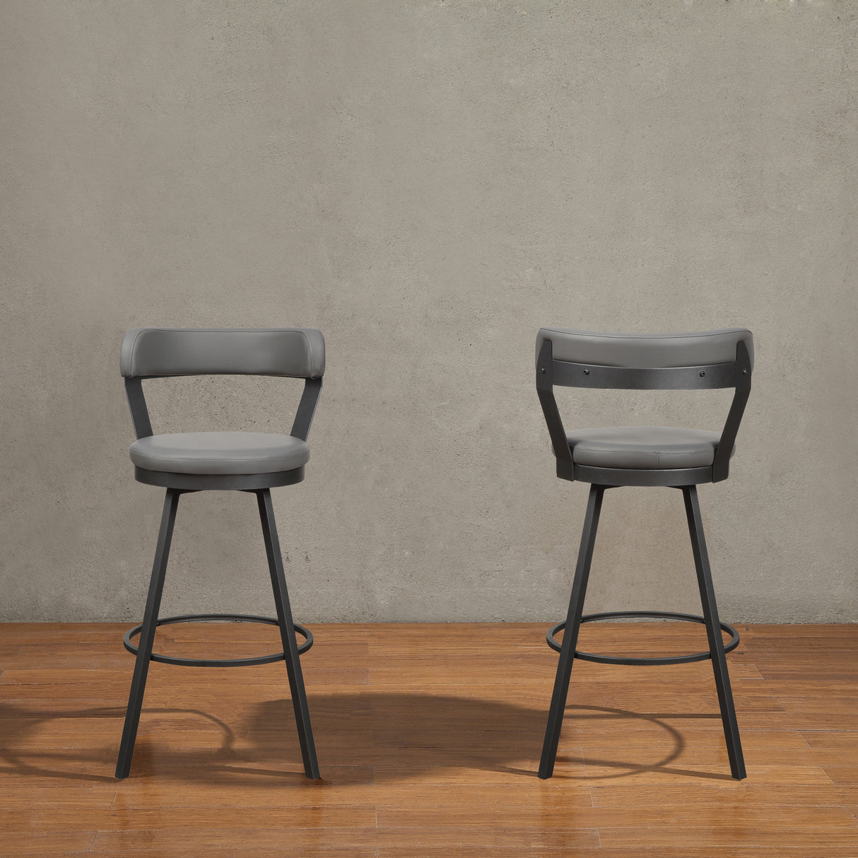 Appert Gray/Dark Gray Swivel Pub Height Chair from Homelegance - Luna Furniture