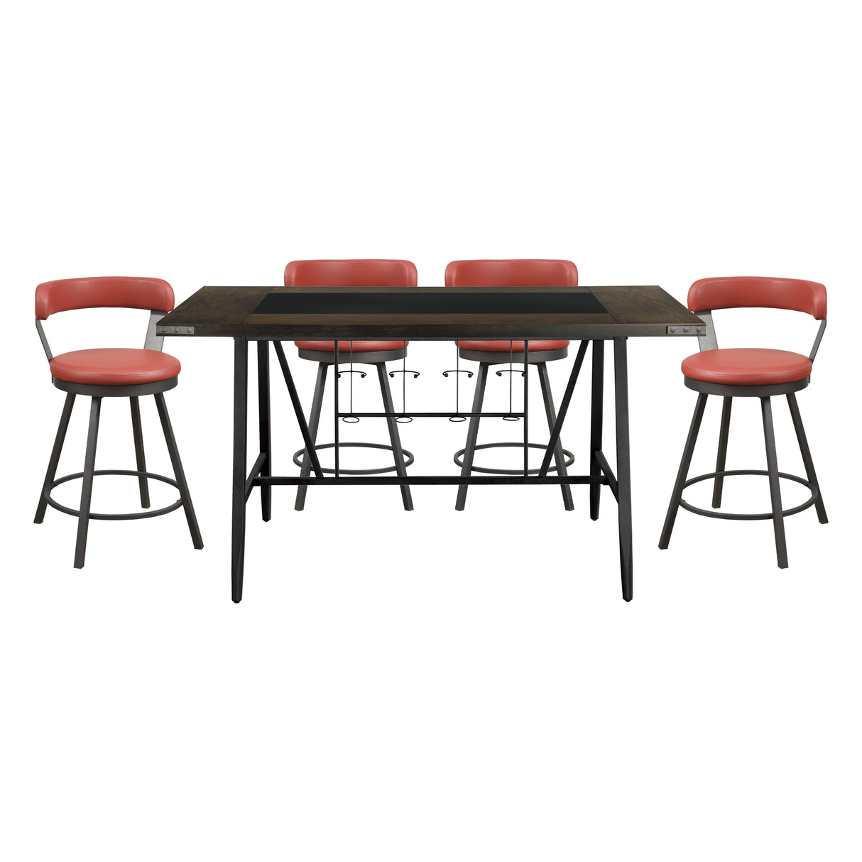 Appert Red/Dark Gray Counter Height Set from Homelegance - Luna Furniture