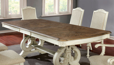Arcadia Antique White Extendable Dining Table from Furniture of America - Luna Furniture