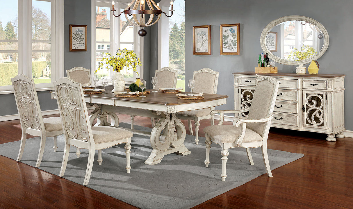 Arcadia Antique White Side Chair from Furniture of America - Luna Furniture