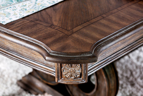 Arcadia Rustic Natural Tone/Ivory 9 Pc Extendable Dining Table Set from Furniture of America - Luna Furniture