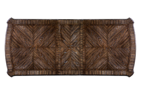 Arcadia Rustic Natural Tone/Ivory 9-Piece Extendable Dining Table Set from Furniture of America - Luna Furniture