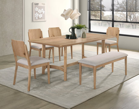 Arden Warm Wood/Beige Dining Set from Crown Mark - Luna Furniture