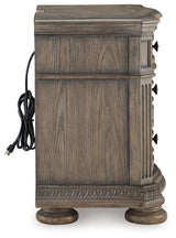 Ardenfield California King Upholstered Sleigh Bed with 2 Nightstands in Light Brown from Ashley Furniture - Luna Furniture