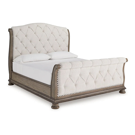 Ardenfield Light Brown Upholstered Sleigh Bedroom Set from Ashley - Luna Furniture