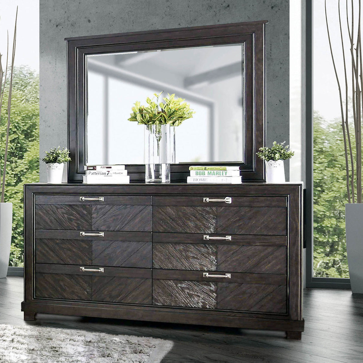 Argyros Espresso Mirror (Mirror Only) from Furniture of America - Luna Furniture