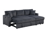Aria Charcoal Sectional With Pull-Out Bed & Storage Chaise from Happy Homes - Luna Furniture