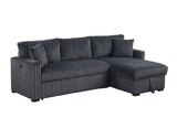 Aria Charcoal Sectional With Pull-Out Bed & Storage Chaise from Happy Homes - Luna Furniture